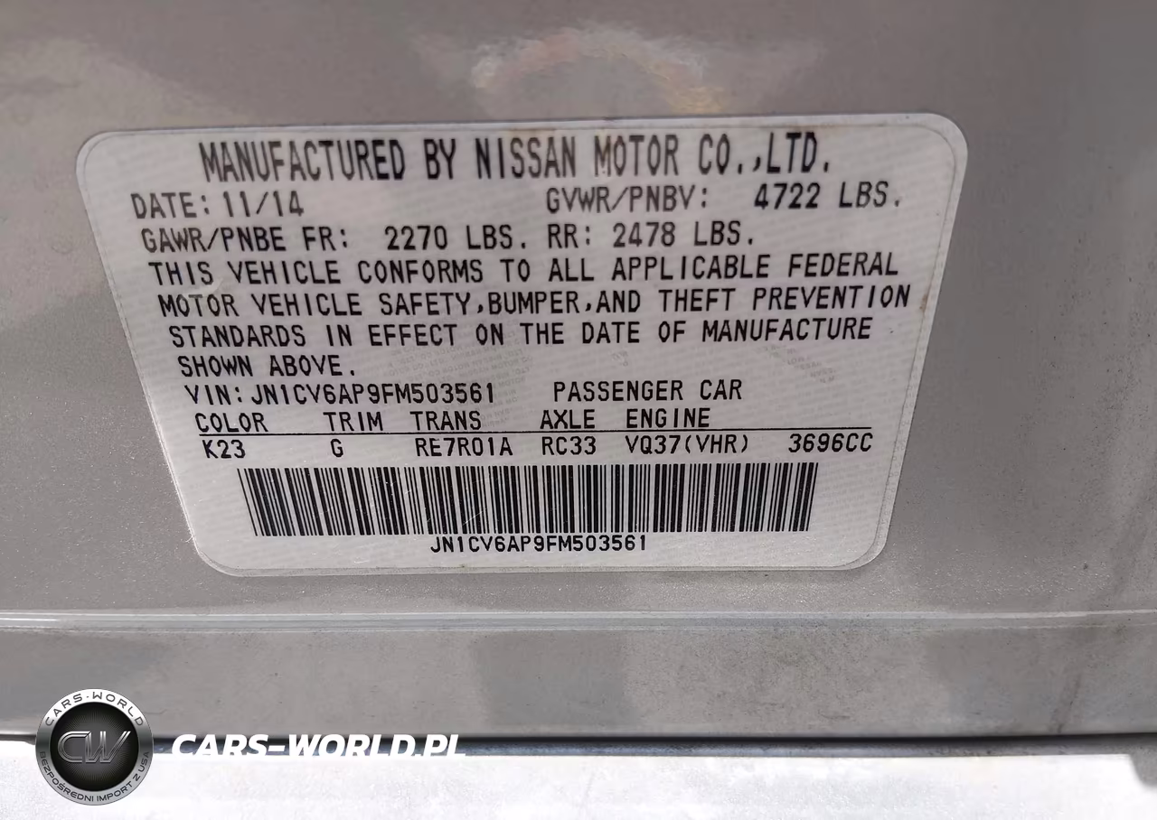 2015 Infiniti Q40 VIN:JN1CV6AP9FM503561 - 9