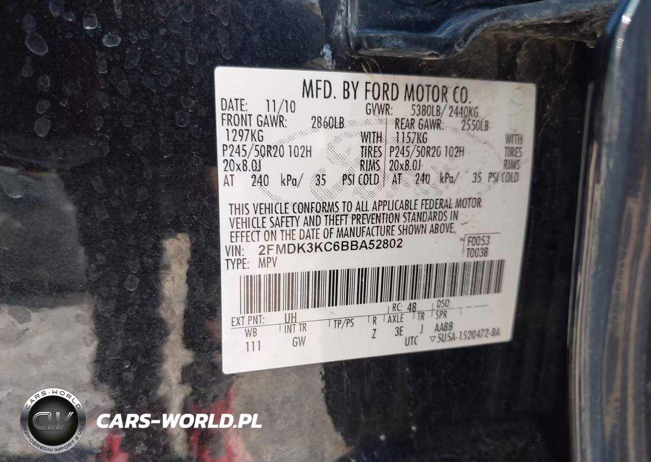 2011 Ford Edge Limited VIN:2FMDK3KC6BBA52802 - 9