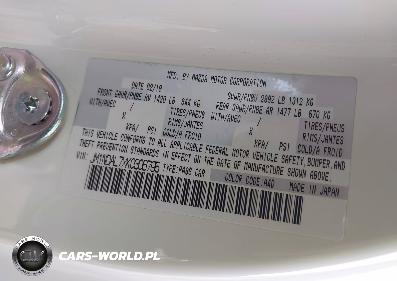 2019 Mazda Mx-5 Miata Rf Club VIN:JM1NDAL7XK0306795 - 9