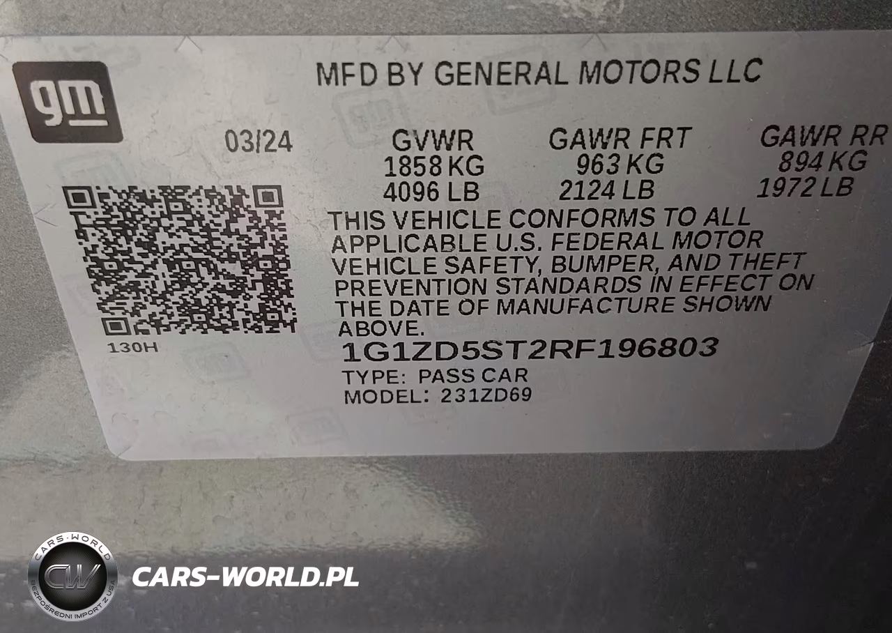 2024 Chevrolet Malibu Fwd 1Lt VIN:1G1ZD5ST2RF196803 - 9
