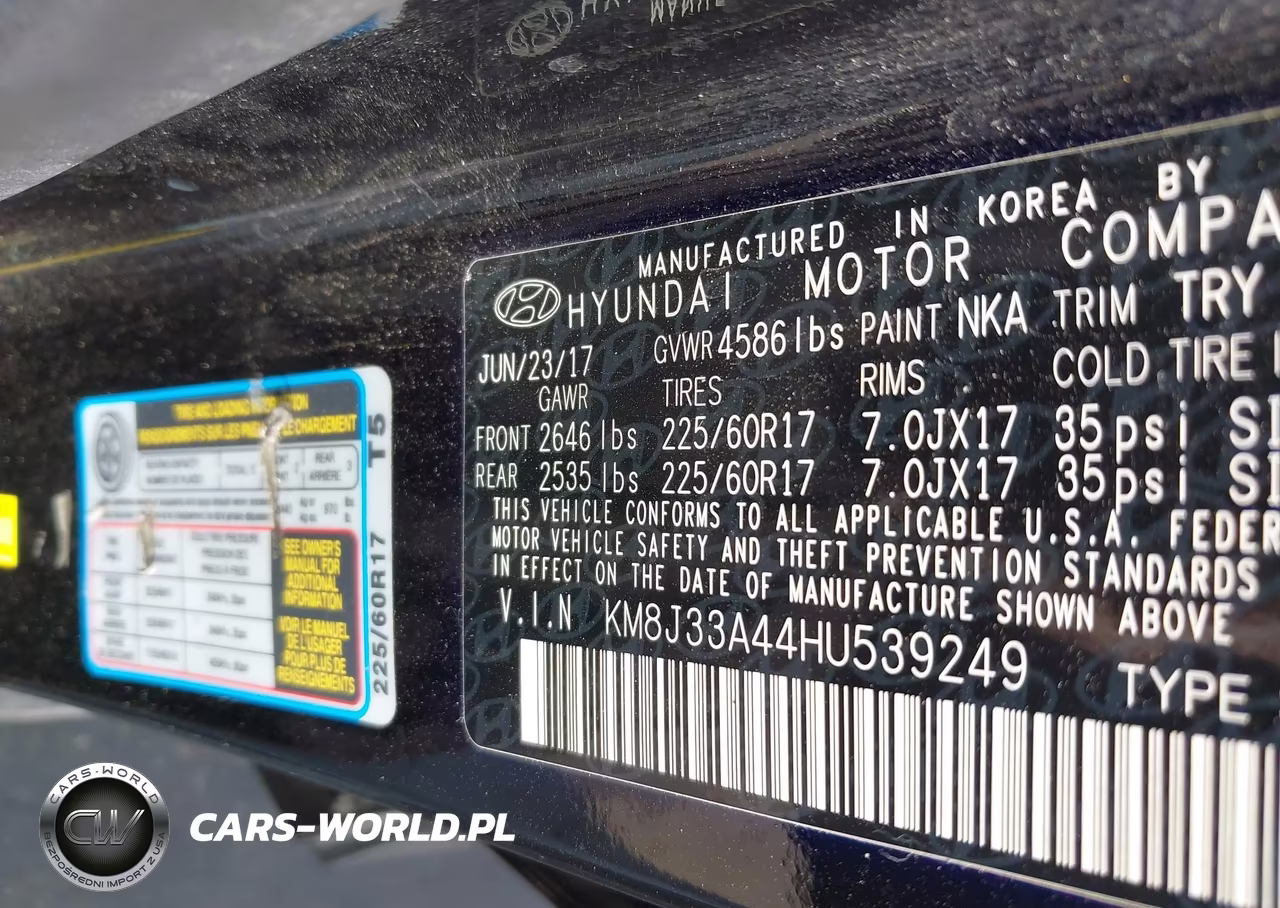 2017 Hyundai Tucson Se Plus VIN:KM8J33A44HU539249 - 9