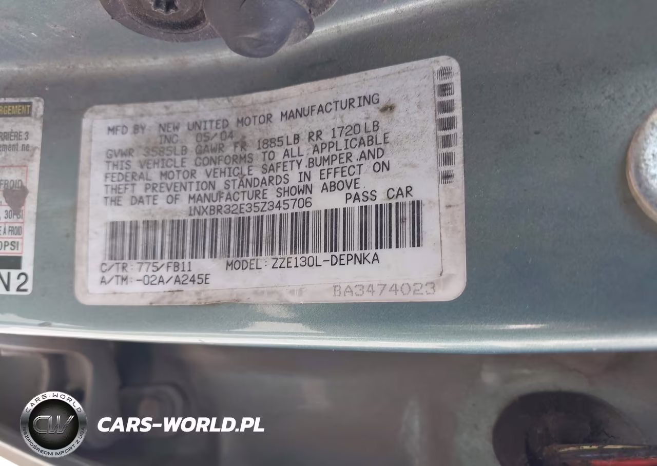 2005 Toyota Corolla Le VIN:1NXBR32E35Z345706 - 9