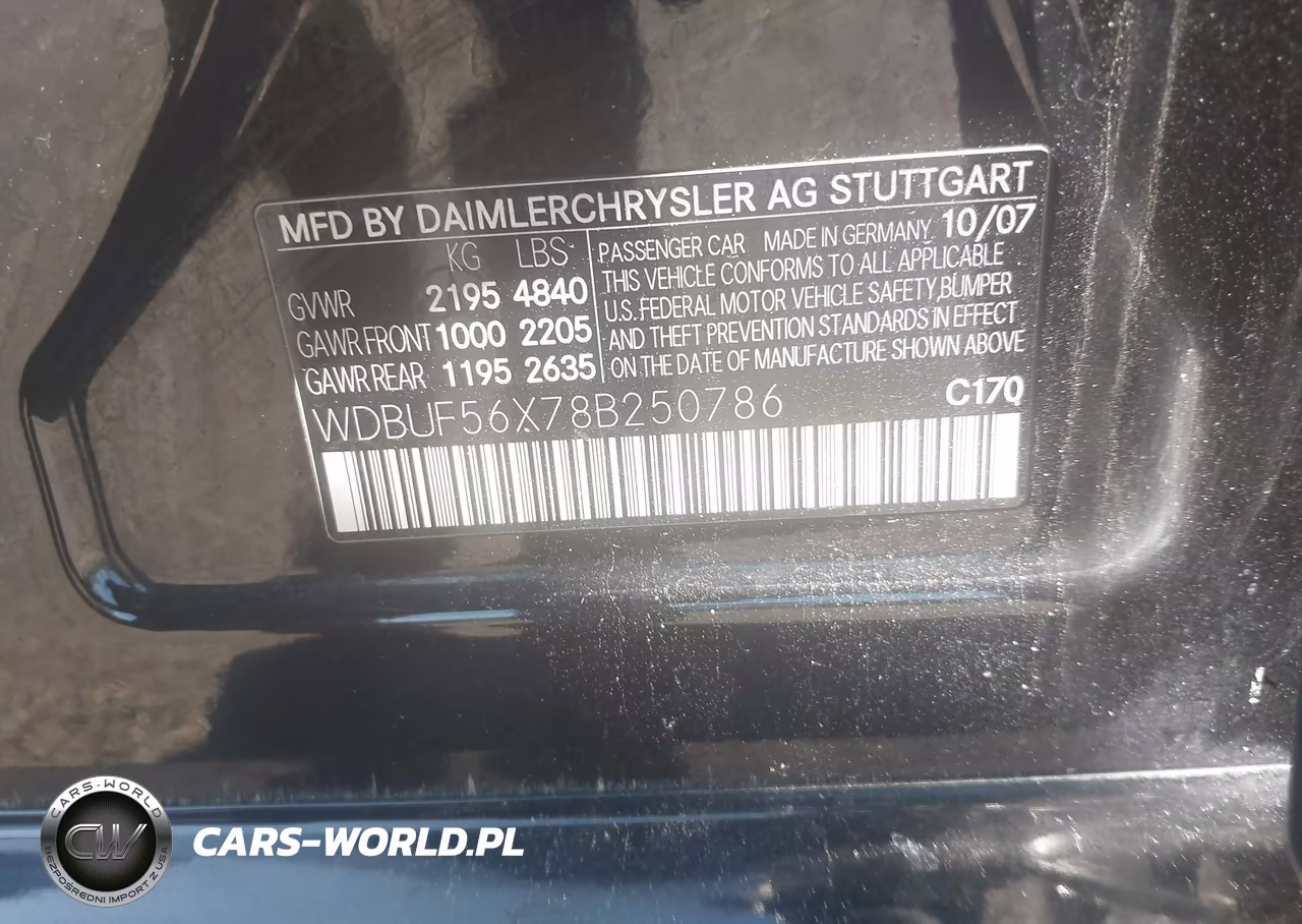 2008 Mercedes-Benz E 350 VIN:WDBUF56X78B250786 - 9