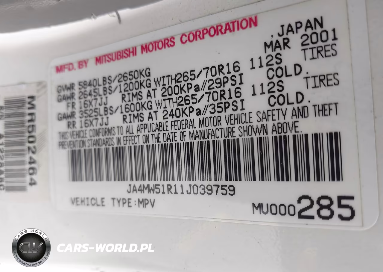2001 Mitsubishi Montero Limited VIN:JA4MW51R11J039759 - 9