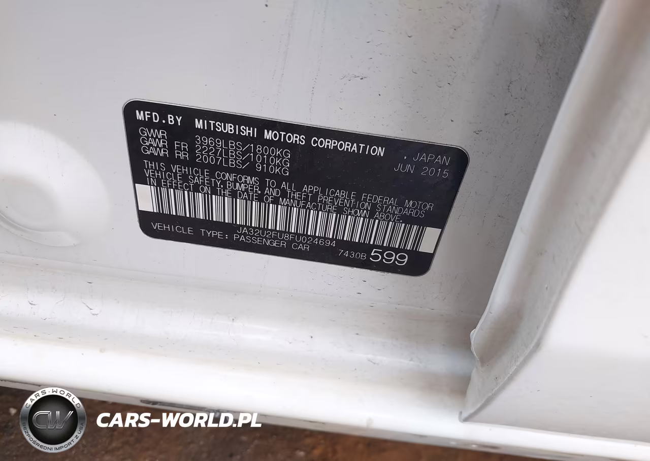 2015 Mitsubishi Lancer Es VIN:JA32U2FU8FU024694 - 9