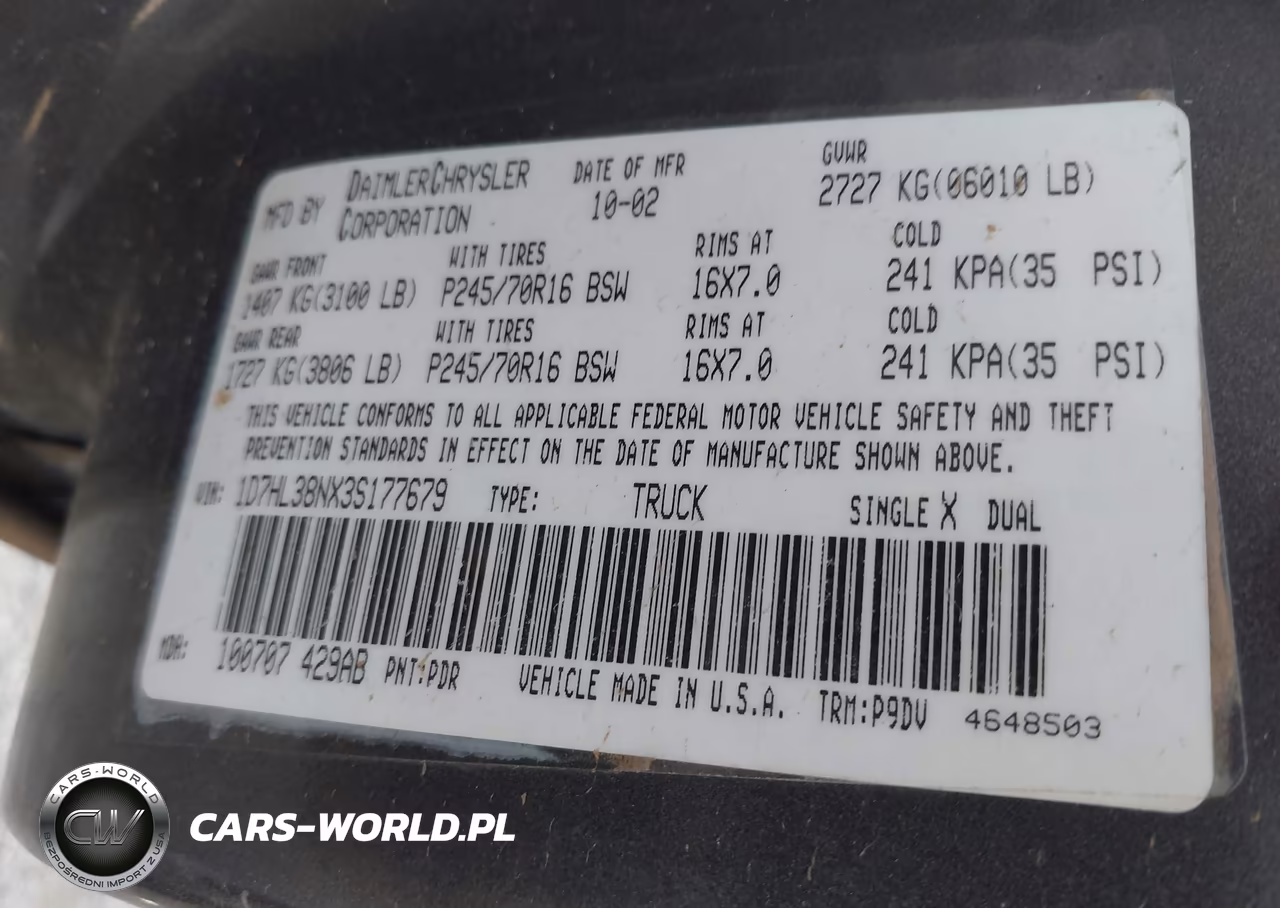 2003 Dodge Dakota Sport-Sxt VIN:1D7HL38NX3S177679 - 9