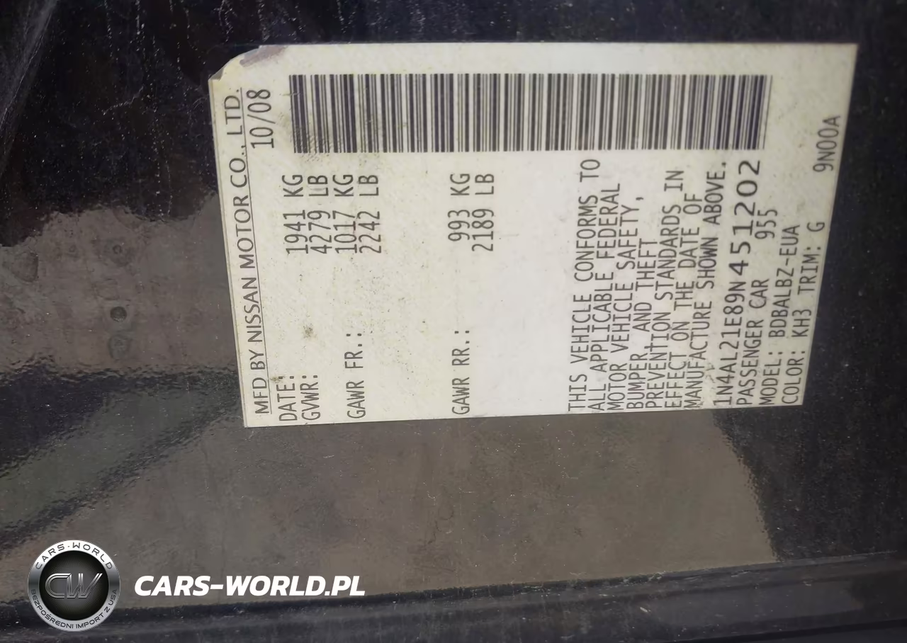 2009 Nissan Altima 2.5 S VIN:1N4AL21E89N451202 - 9