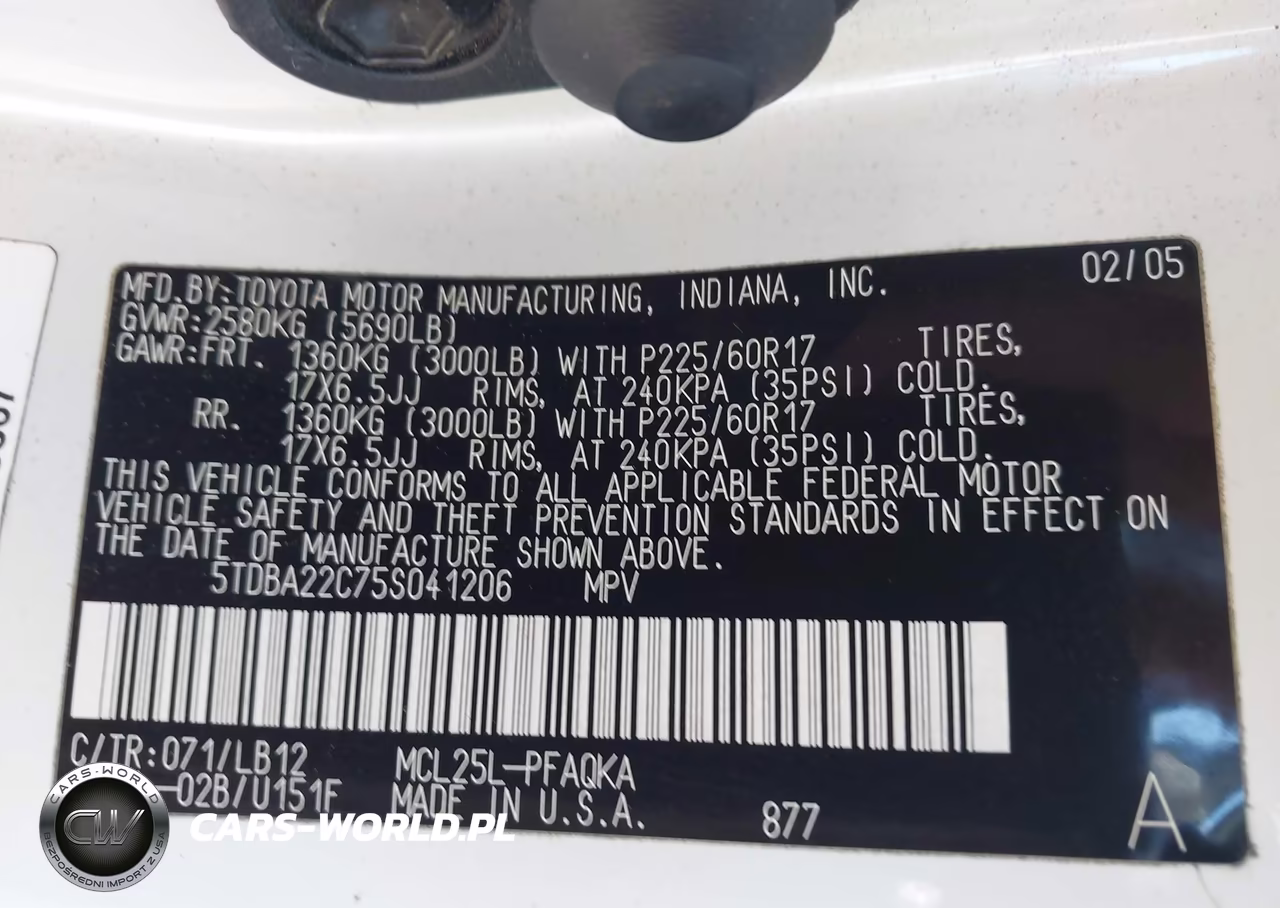2005 Toyota Sienna Xle VIN:5TDBA22C75S041206 - 9