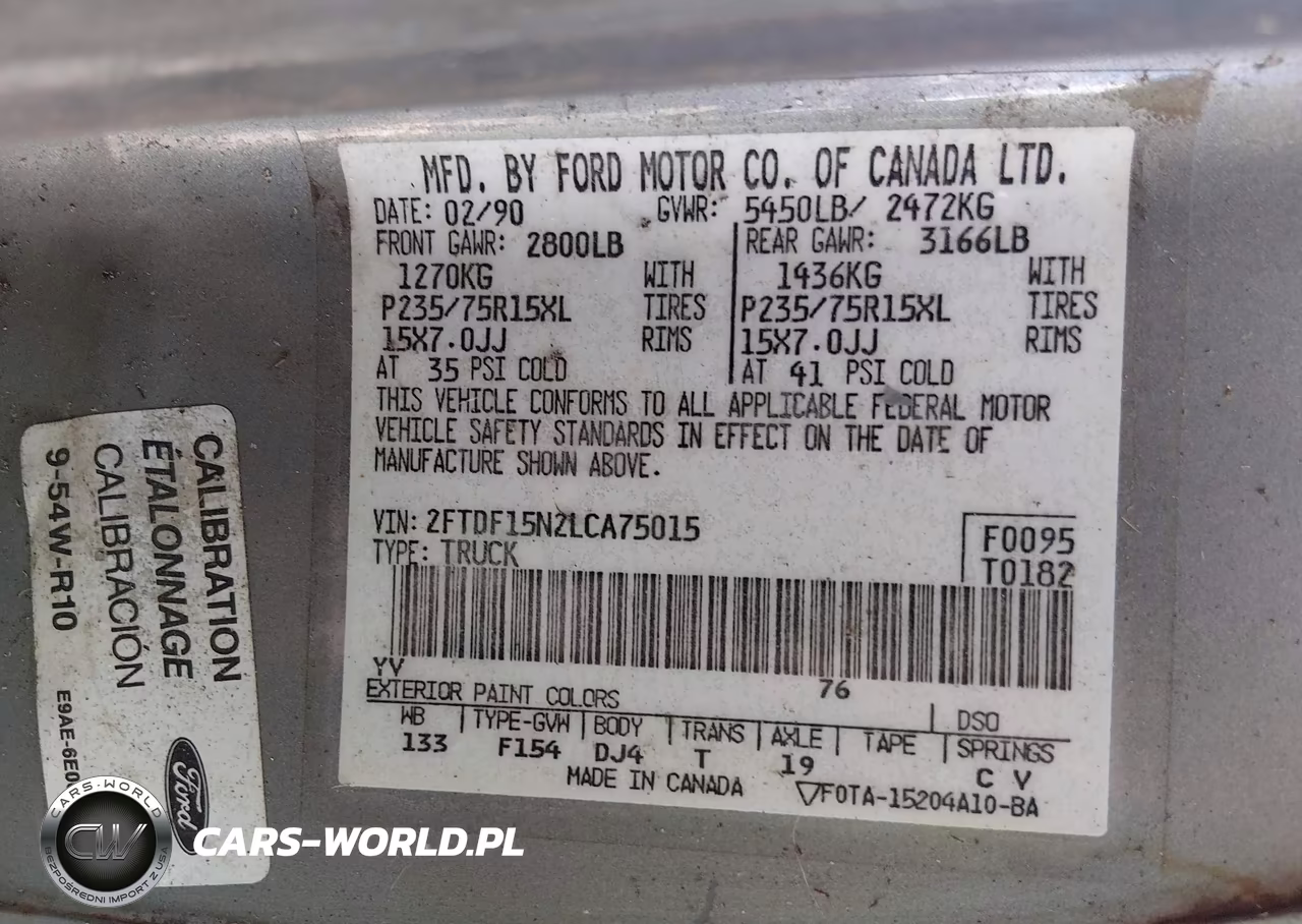 1990 Ford F150 VIN:2FTDF15N2LCA75015 - 9