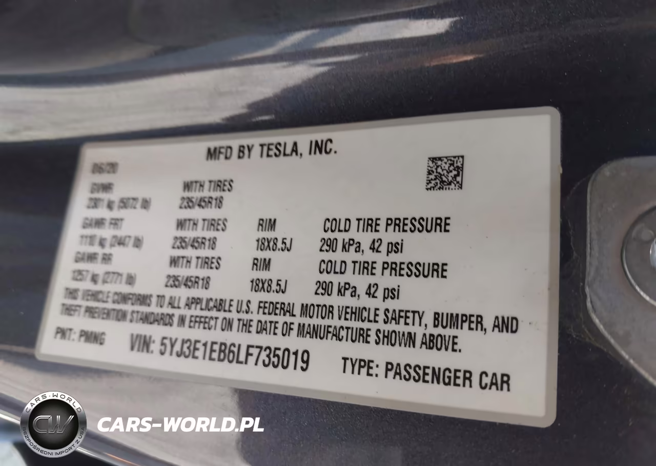 2020 Tesla Model 3 Long Range Dual Motor All-Wheel Drive VIN:5YJ3E1EB6LF735019 - 9