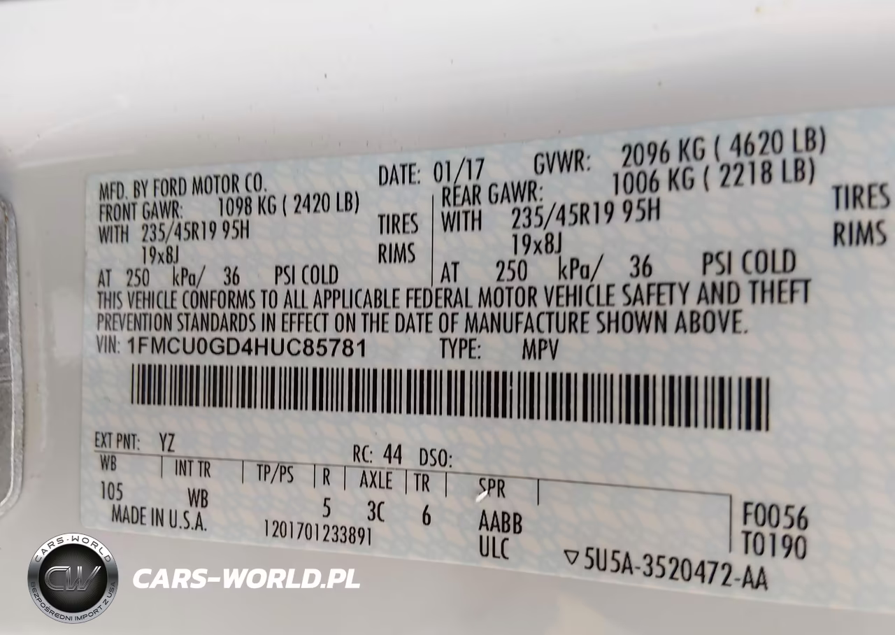 2017 Ford Escape Se VIN:1FMCU0GD4HUC85781 - 9