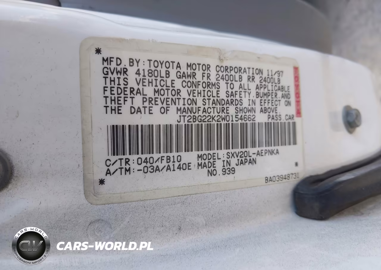 1998 Toyota Camry Le VIN:JT2BG22K2W0154662 - 9