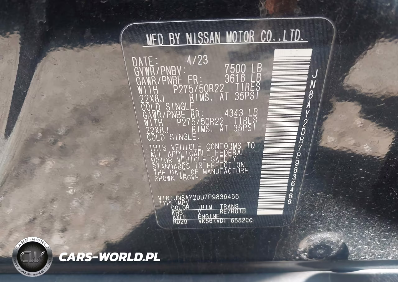 2023 Nissan Armada Platinum 4Wd VIN:JN8AY2DB7P9836466 - 9