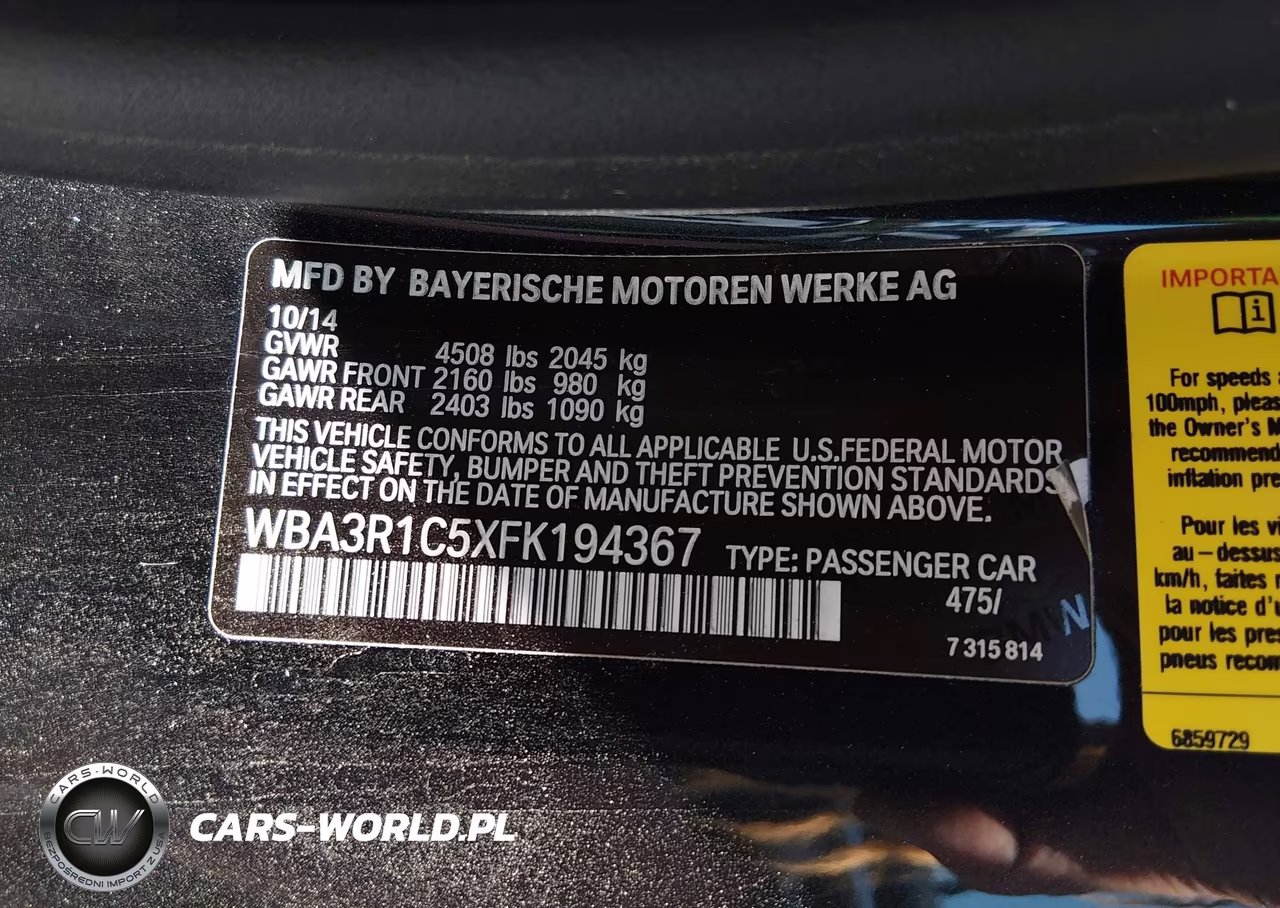 2015 BMW 435I VIN:WBA3R1C5XFK194367 - 9