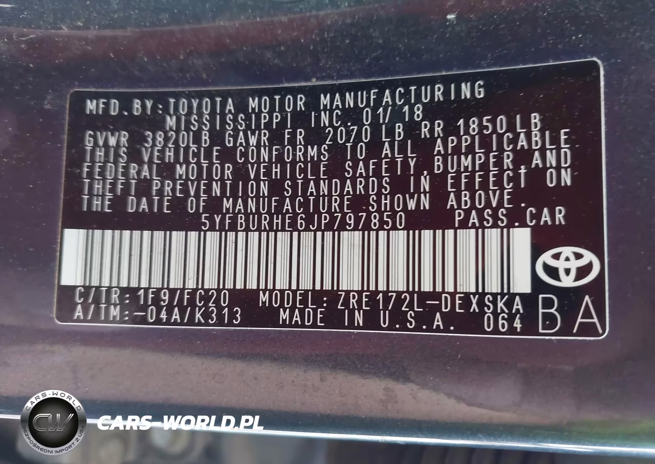 2018 Toyota Corolla Se VIN:5YFBURHE6JP797850 - 9