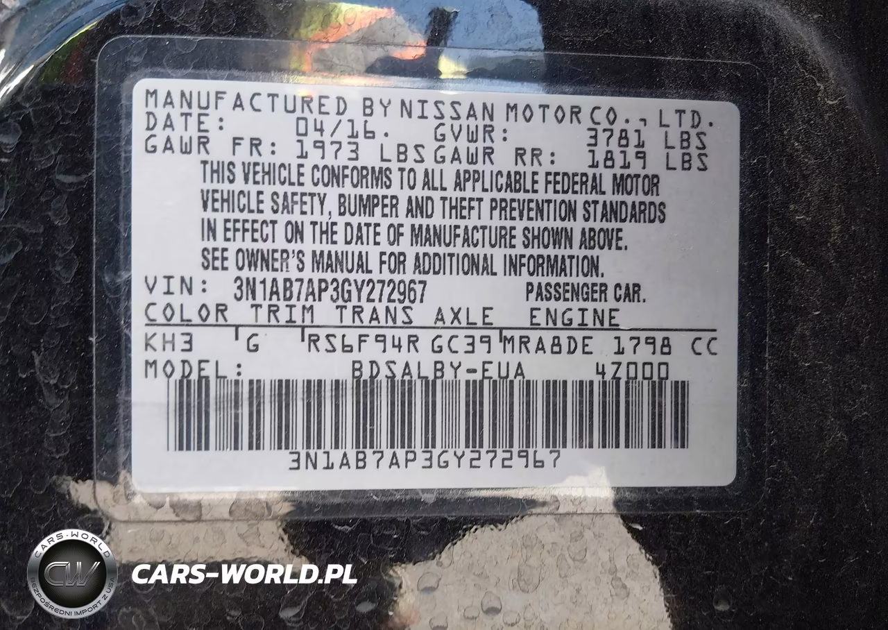 2016 Nissan Sentra S VIN:3N1AB7AP3GY272967 - 9