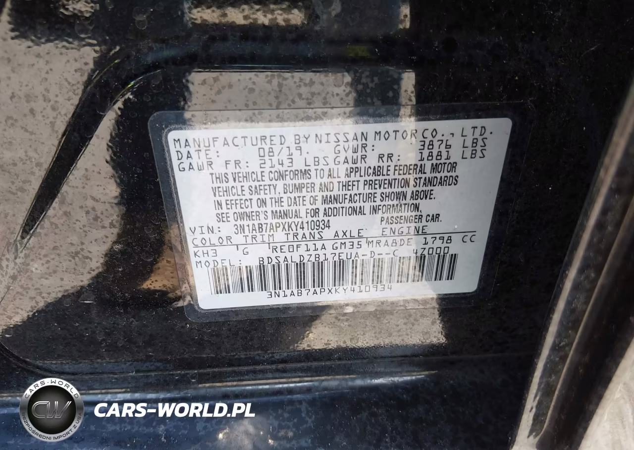 2019 Nissan Sentra Sv VIN:3N1AB7APXKY410934 - 9