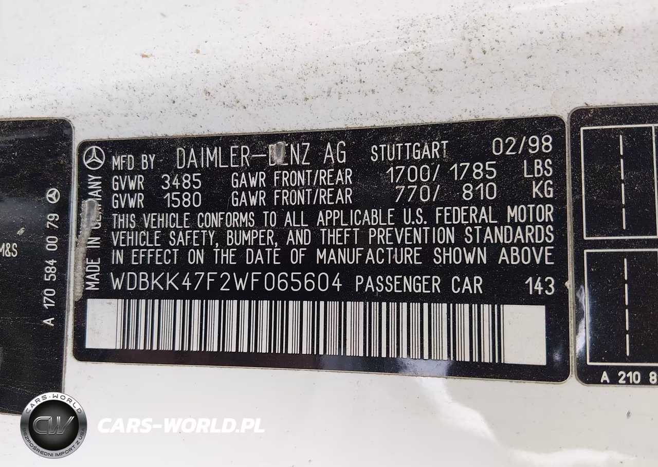 1998 Mercedes-Benz Slk 230 VIN:WDBKK47F2WF065604 - 9