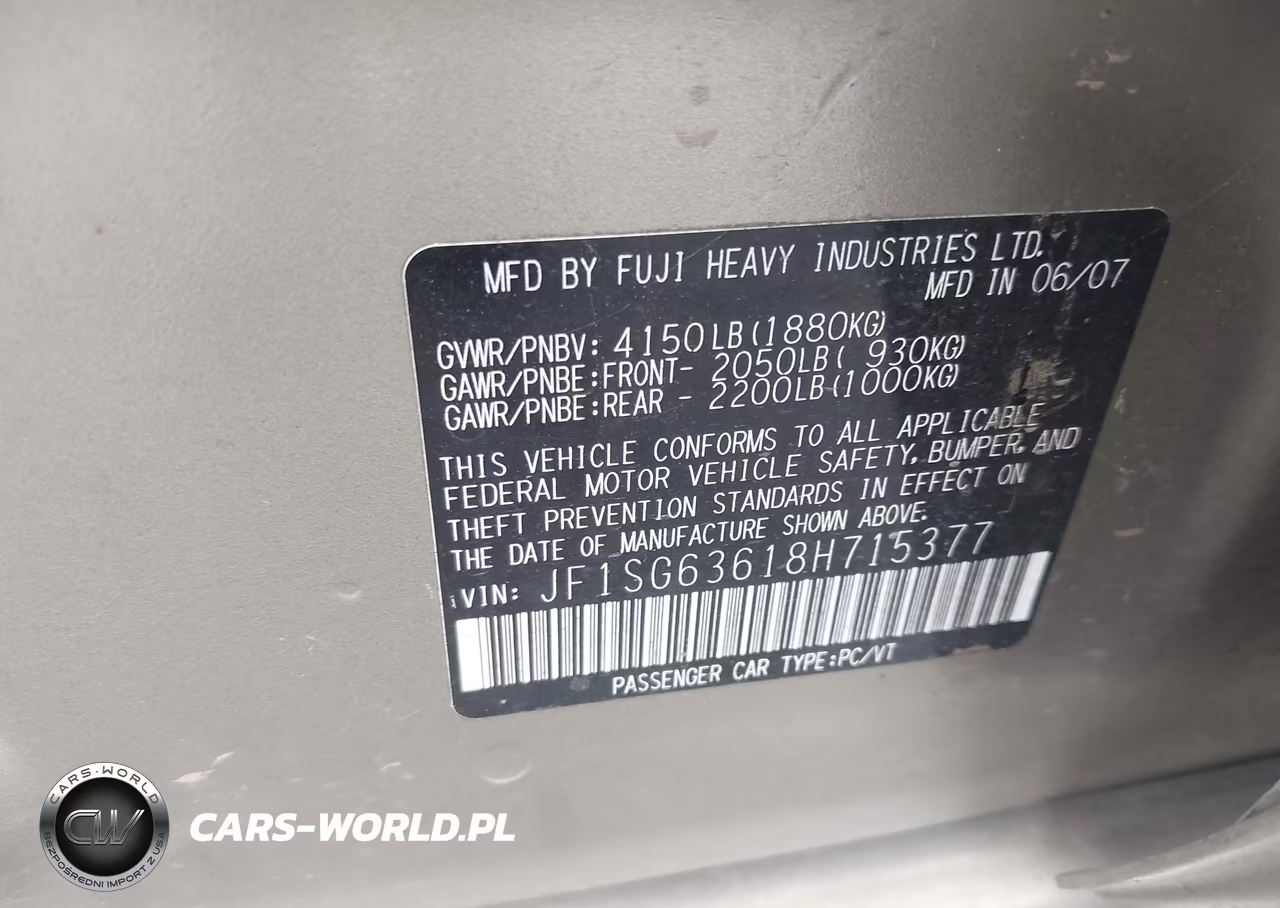 2008 Subaru Forester 2.5X VIN:JF1SG63618H715377 - 9