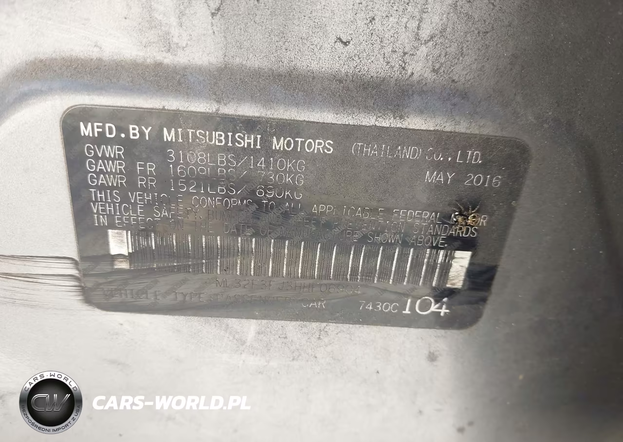 2017 Mitsubishi Mirage G4 Es VIN:ML32F3FJ3HHF06904 - 9
