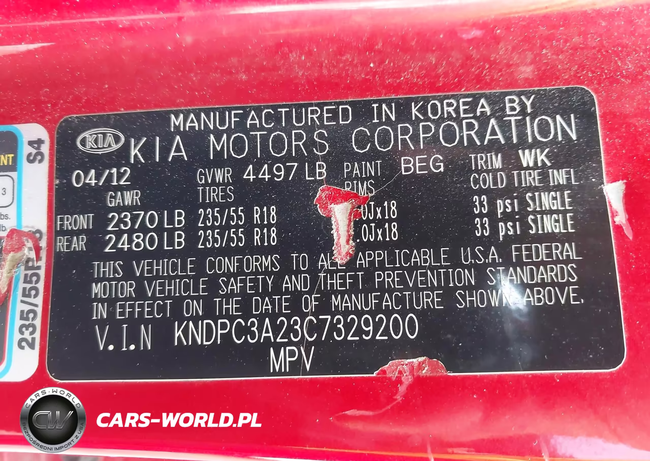 2012 Kia Sportage Ex VIN:KNDPC3A23C7329200 - 9
