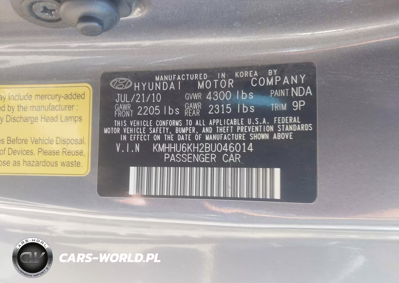 2011 Hyundai Genesis 3.8 Grand Touring VIN:KMHHU6KH2BU046014 - 9