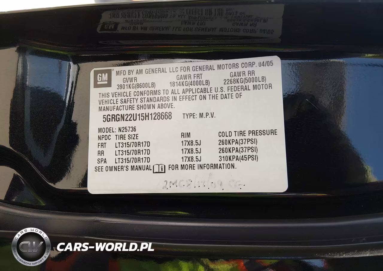 2005 Hummer H2 Sut VIN:5GRGN22U15H128668 - 9