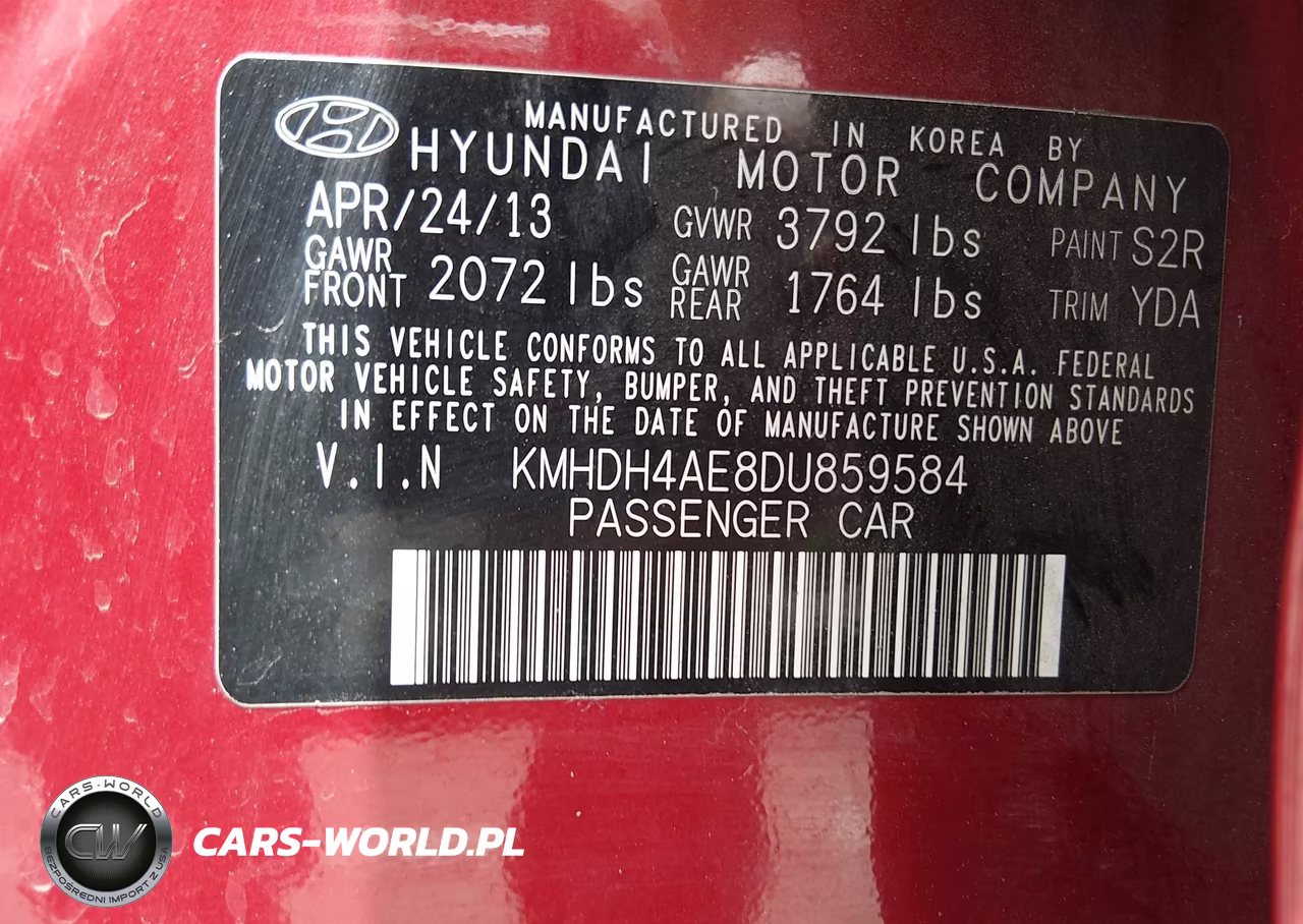 2013 Hyundai Elantra Limited VIN:KMHDH4AE8DU859584 - 9