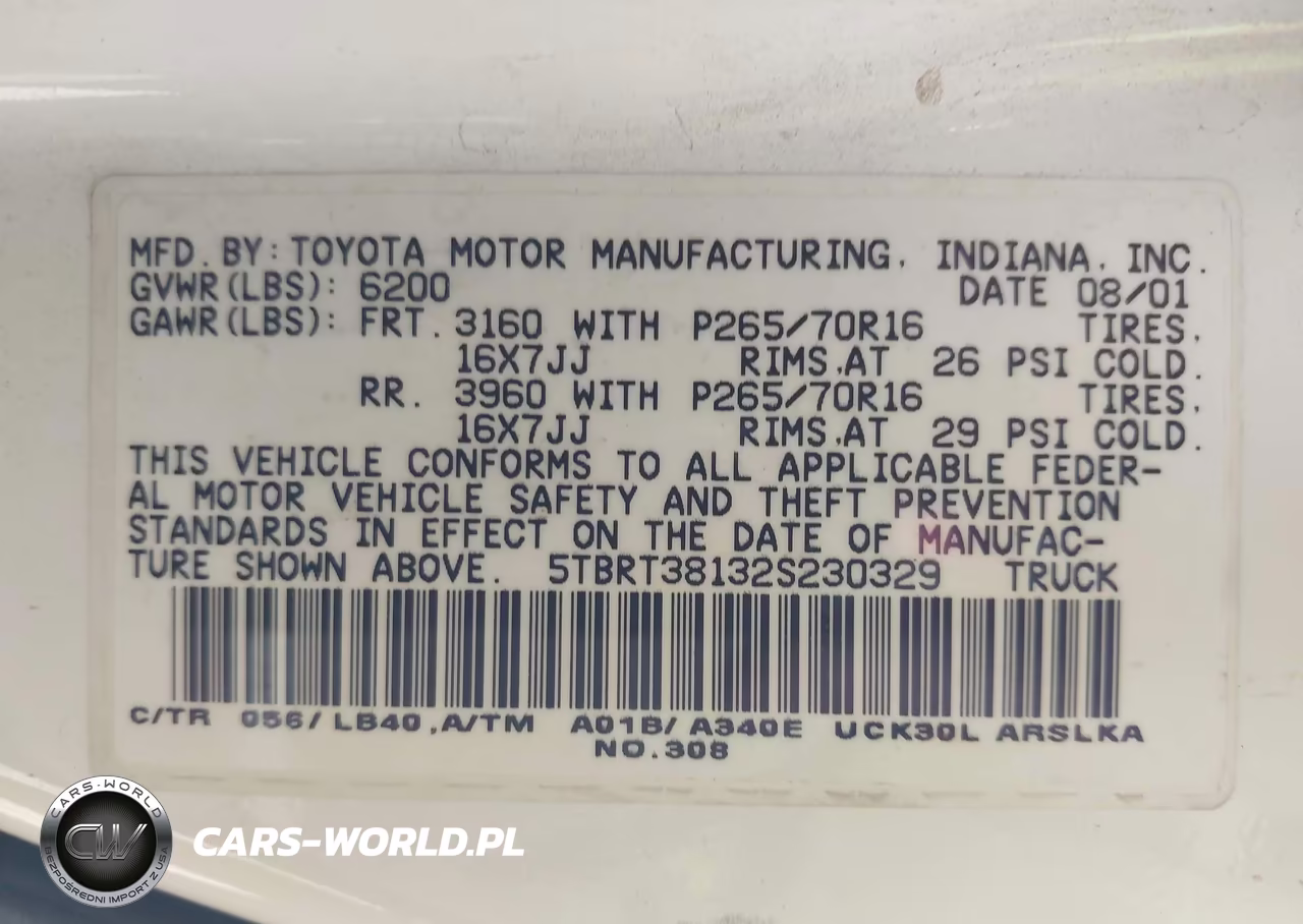 2002 Toyota Tundra Ltd V8 VIN:5TBRT38132S230329 - 9