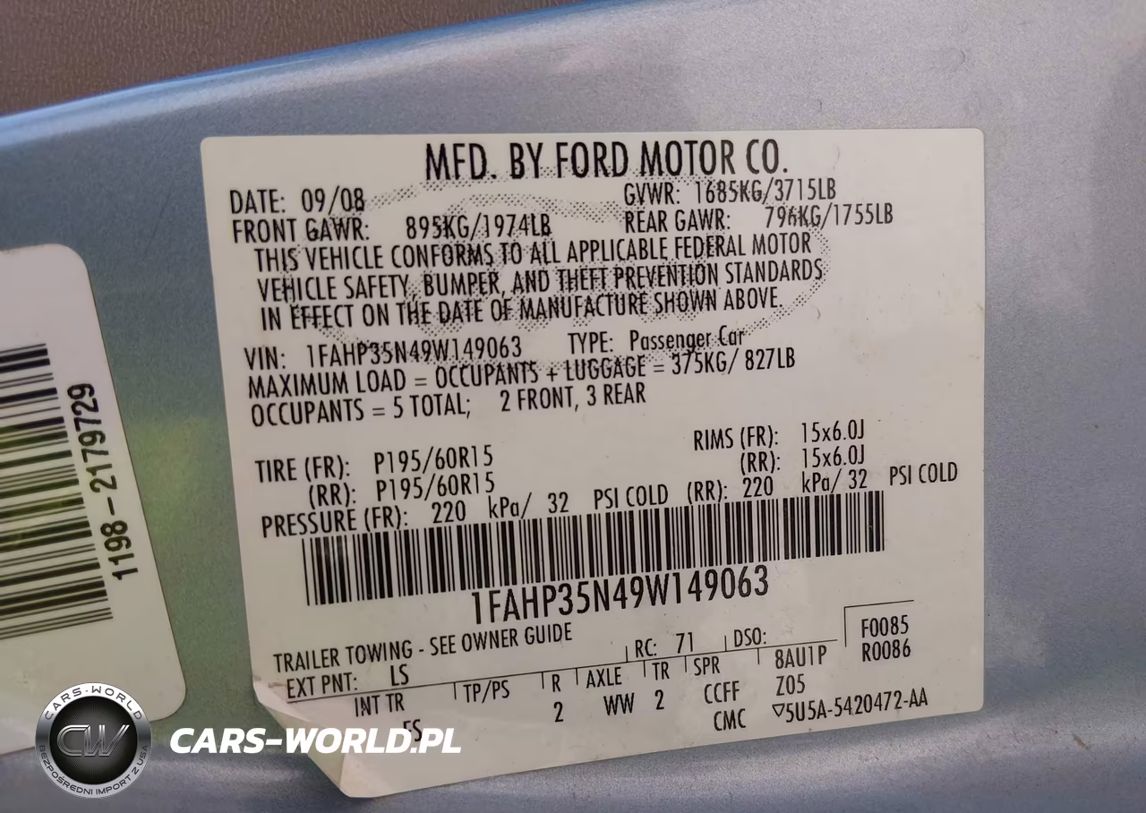 2009 Ford Focus Se VIN:1FAHP35N49W149063 - 9