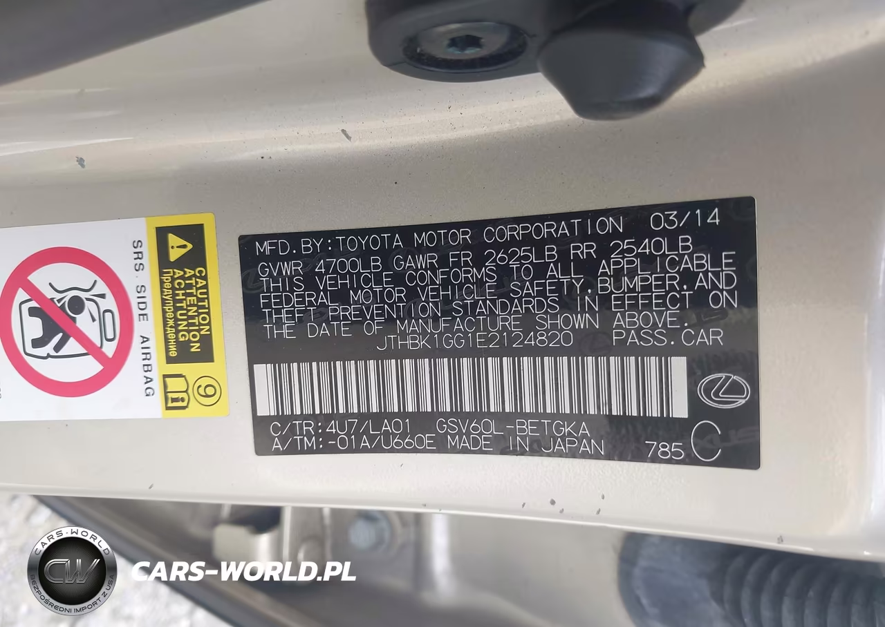 2014 Lexus Es 350 VIN:JTHBK1GG1E2124820 - 9