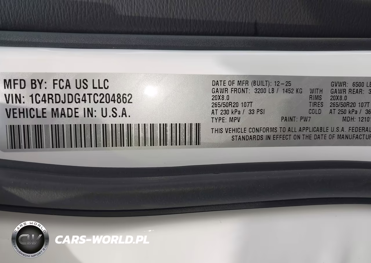 2026 Dodge Durango Gt Awd VIN:1C4RDJDG4TC204862 - 9