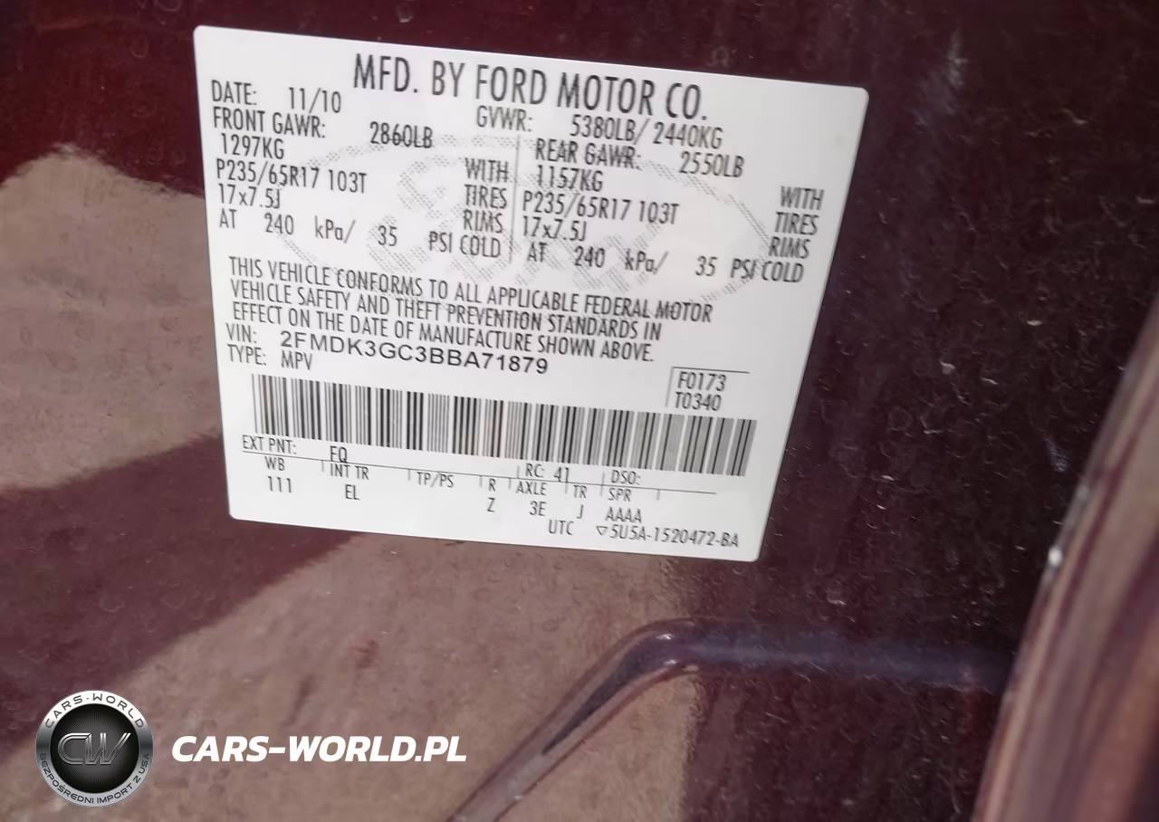 2011 Ford Edge Se VIN:2FMDK3GC3BBA71879 - 9