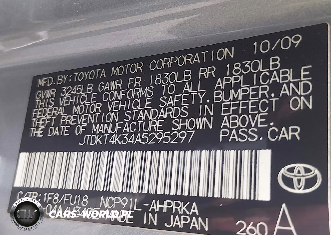 2010 Toyota Yaris VIN:JTDKT4K34A5295297 - 9