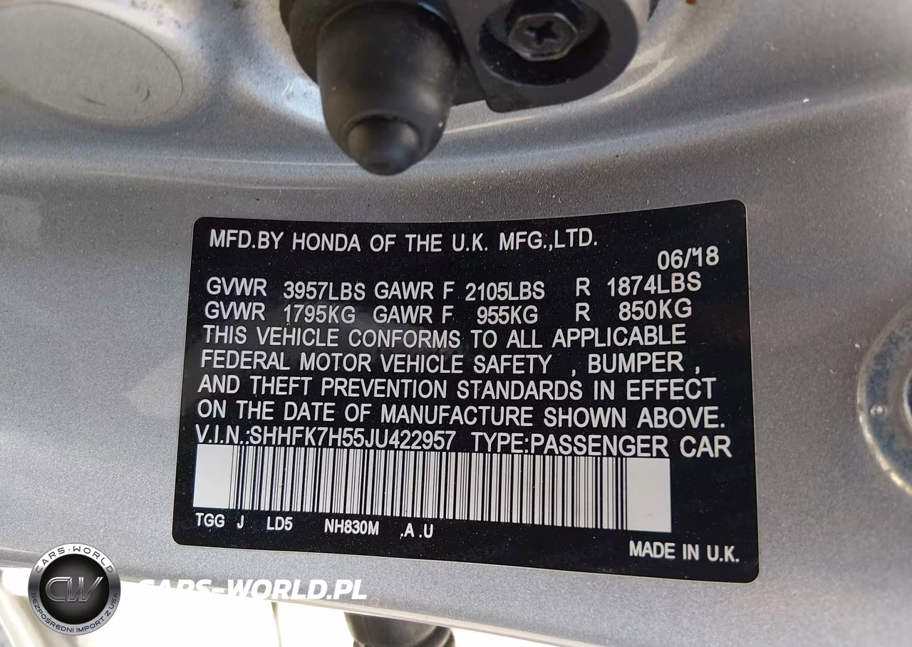 2018 Honda Civic Ex VIN:SHHFK7H55JU422957 - 9