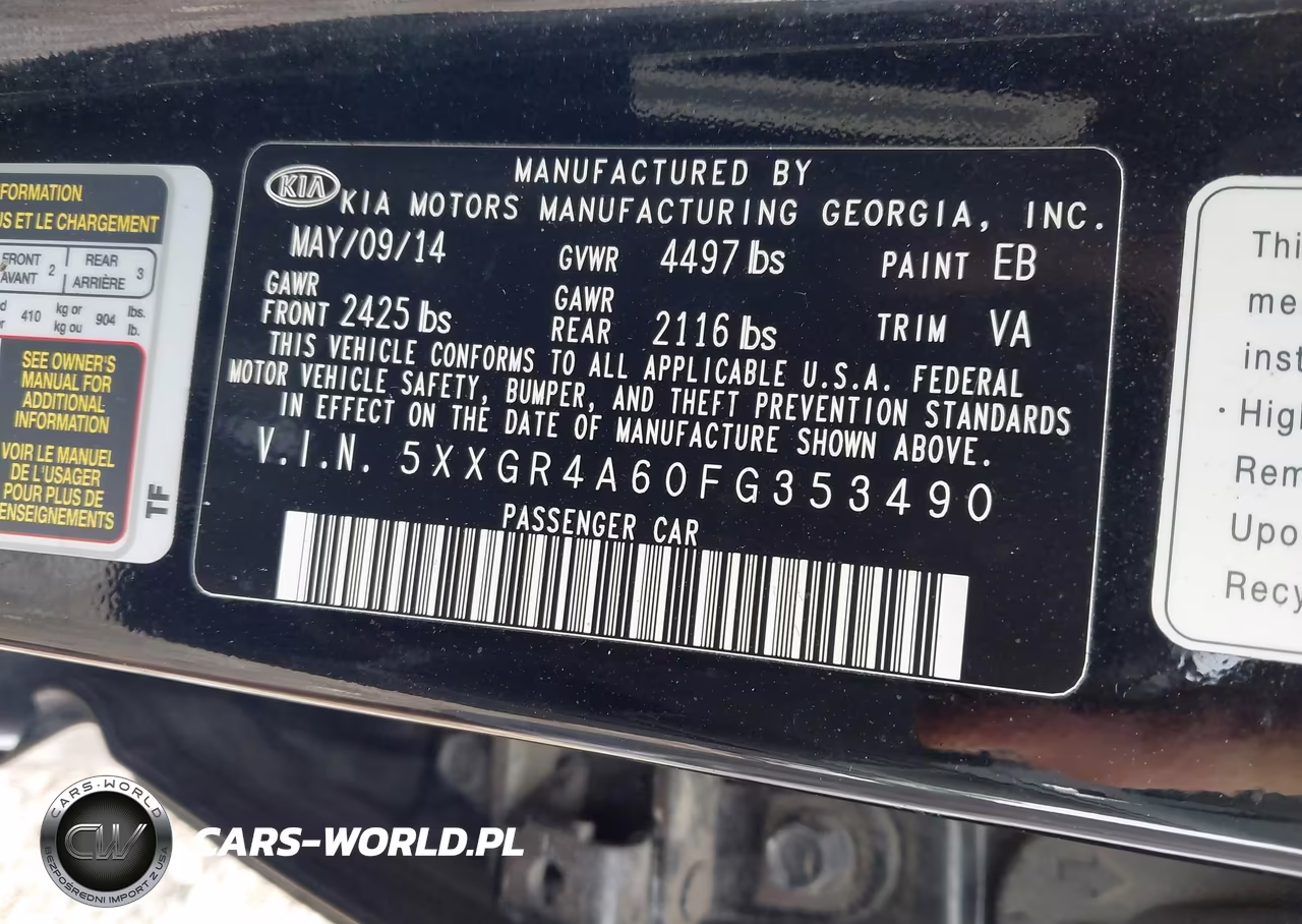 2015 Kia Optima Sx Turbo VIN:5XXGR4A60FG353490 - 9