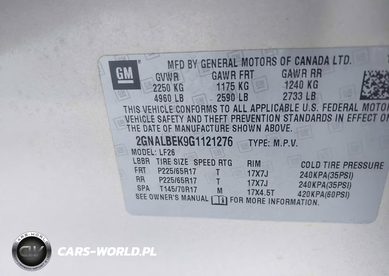 2016 Chevrolet Equinox Ls VIN:2GNALBEK9G1121276 - 9