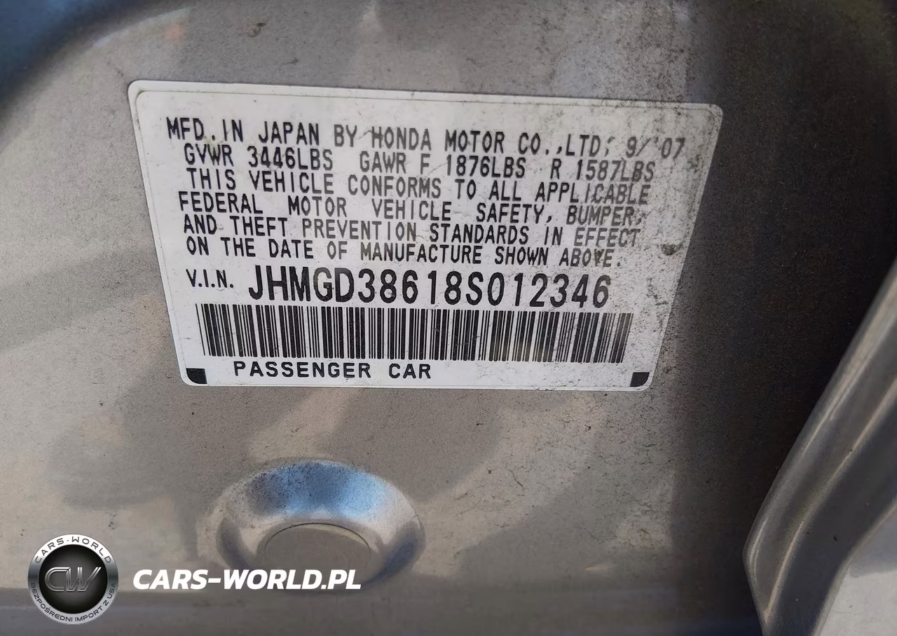 2008 Honda Fit Sport VIN:JHMGD38618S012346 - 9