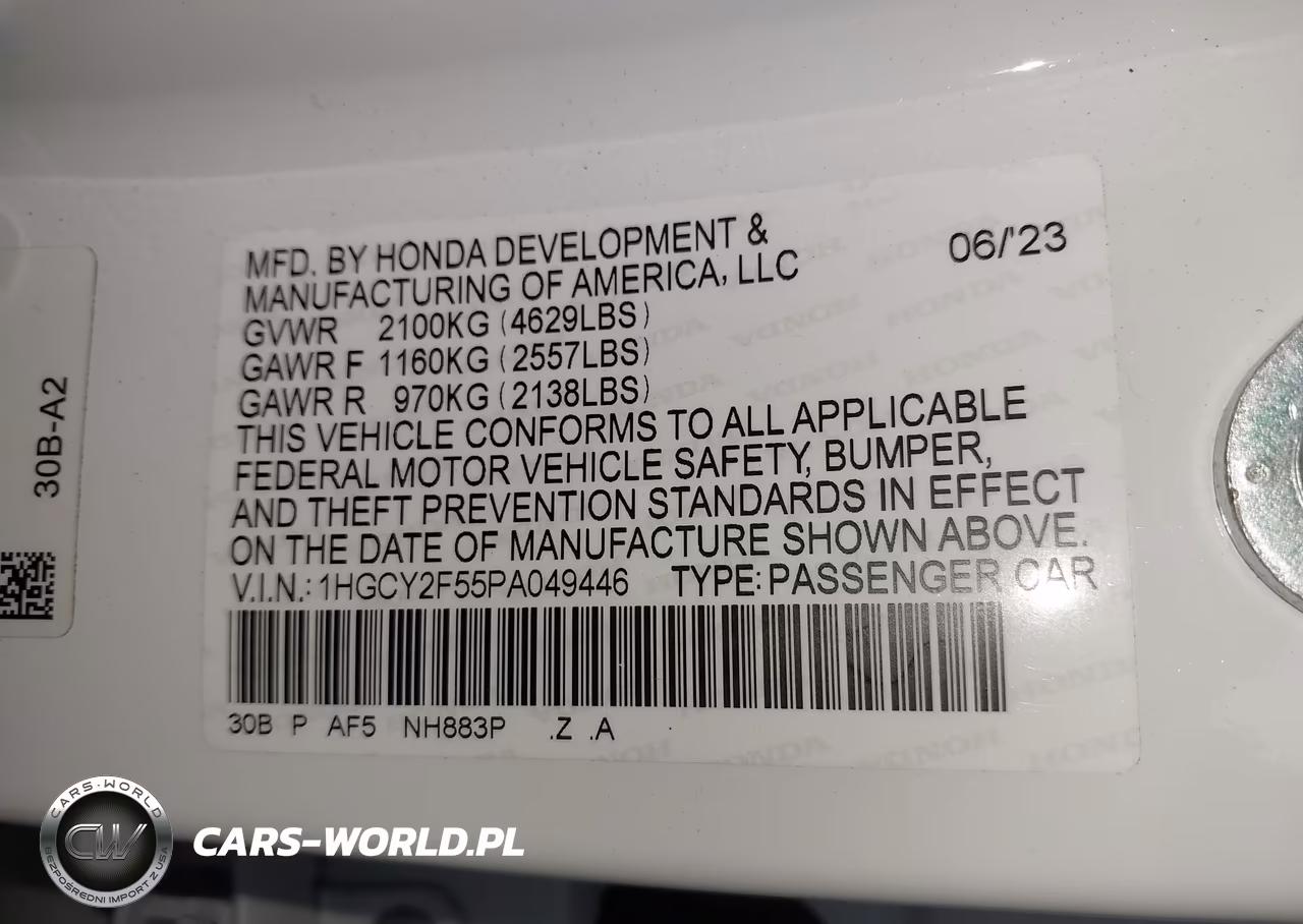 2023 Honda Accord Hybrid Sport VIN:1HGCY2F55PA049446 - 9