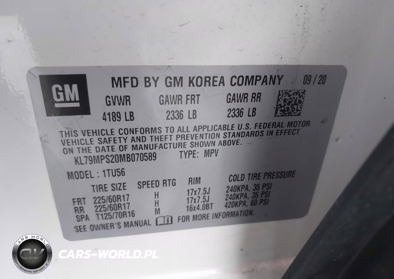 2021 Chevrolet Trailblazer Fwd Lt VIN:KL79MPS20MB070589 - 9