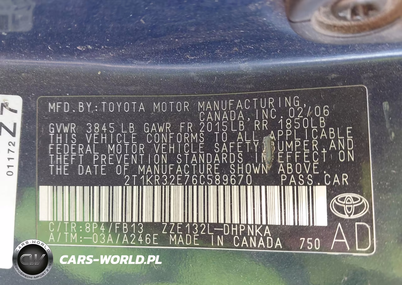 2006 Toyota Matrix Xr VIN:2T1KR32E76C589670 - 9