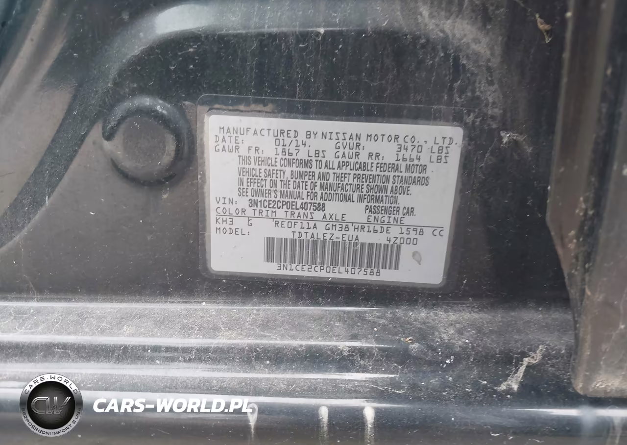 2014 Nissan Versa Note S (Sr)-S Plus-Sv VIN:3N1CE2CP0EL407588 - 9
