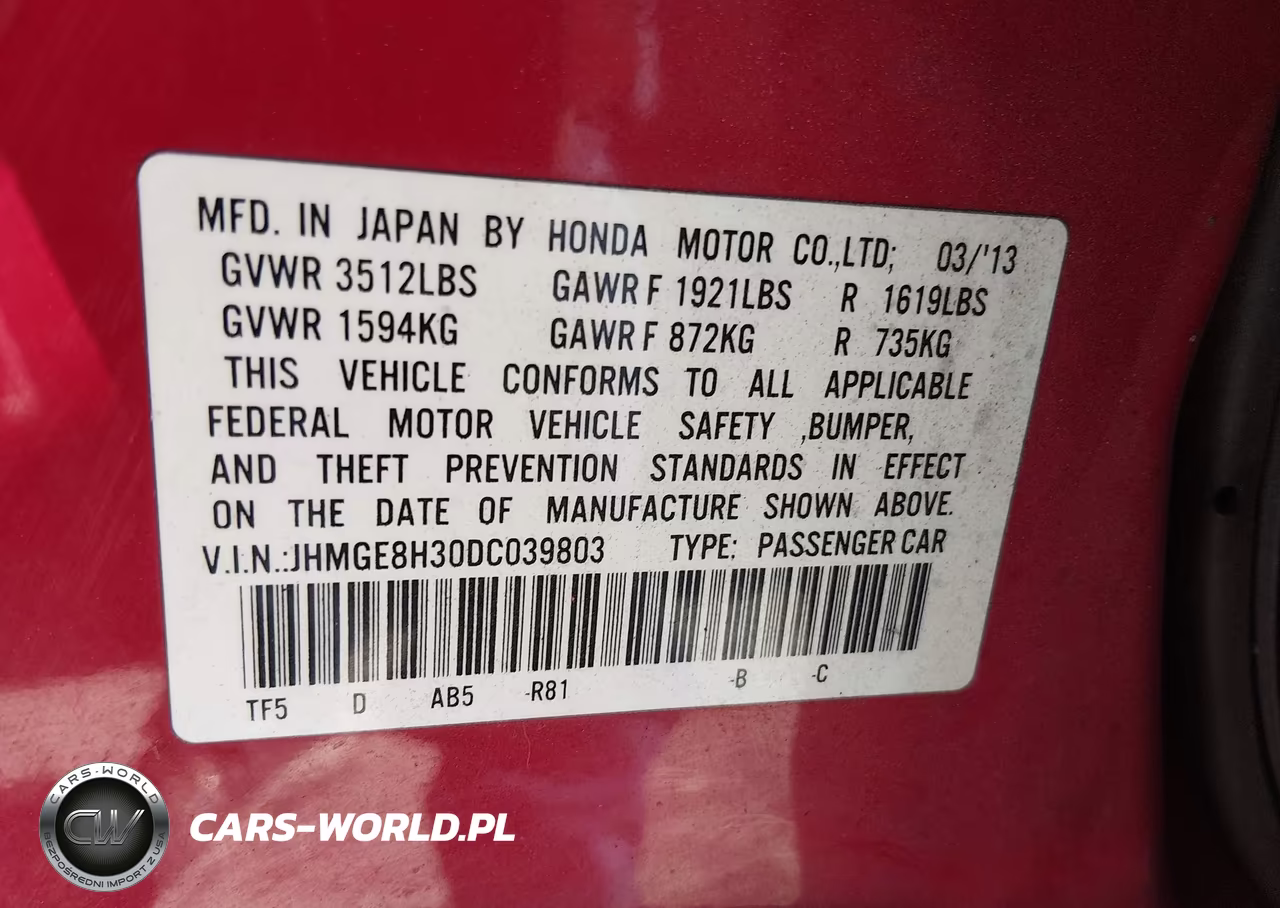 2013 Honda Fit VIN:JHMGE8H30DC039803 - 9