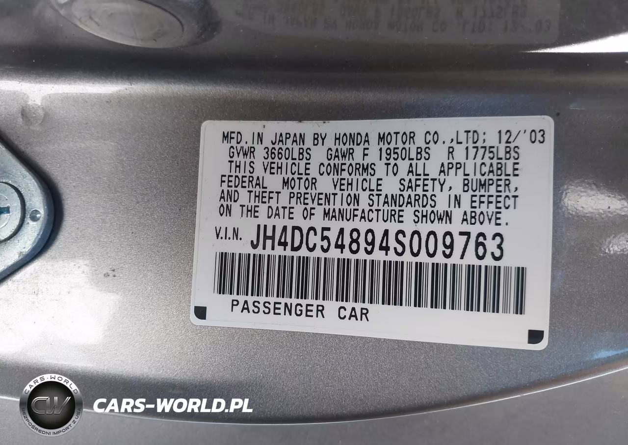 2004 Acura Rsx VIN:JH4DC54894S009763 - 9