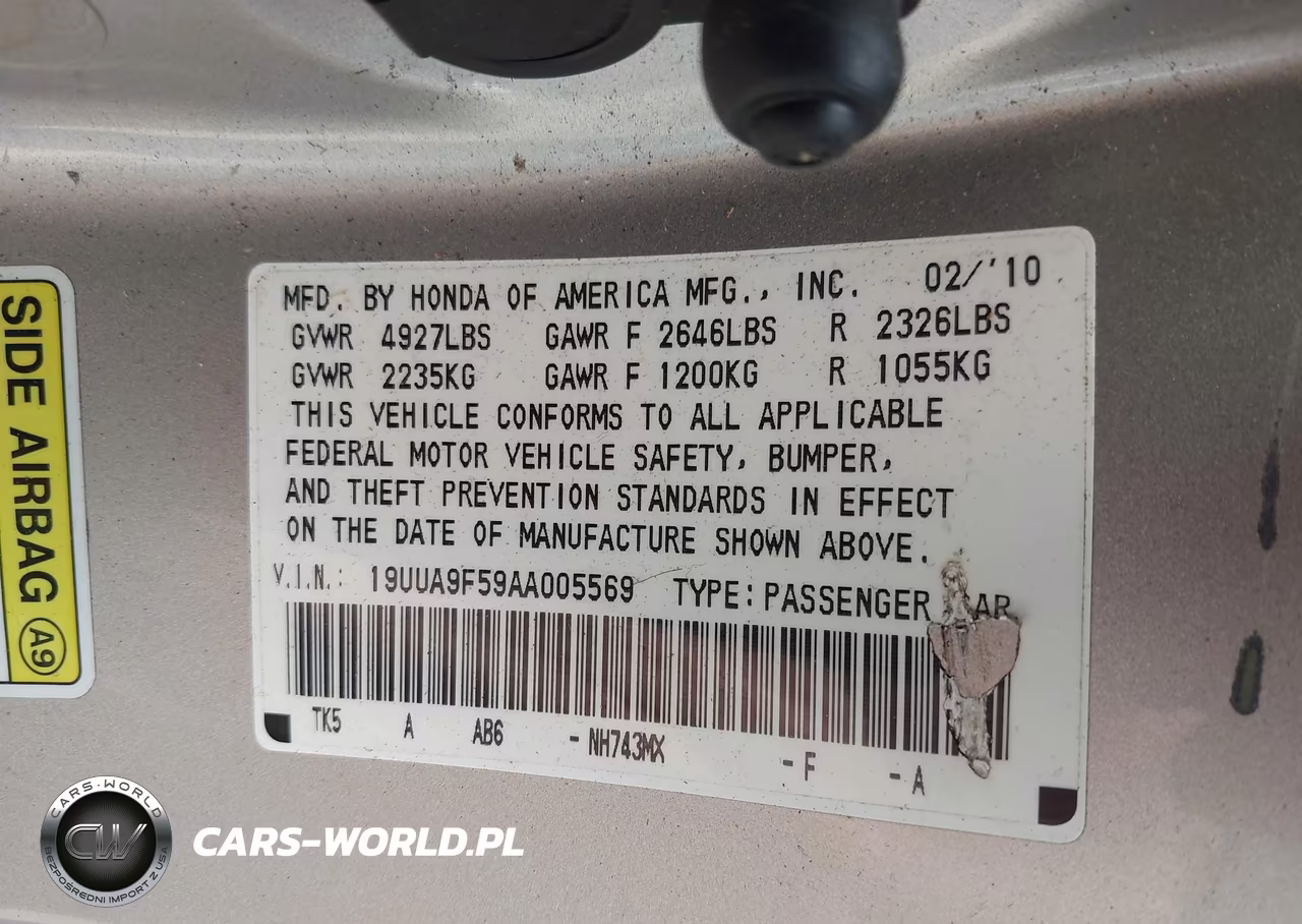 2010 Acura Tl 3.7 VIN:19UUA9F59AA005569 - 9