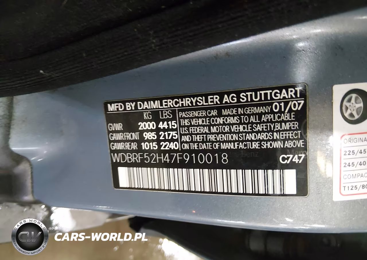 2007 Mercedes-Benz C 230 Sport VIN:WDBRF52H47F910018 - 9