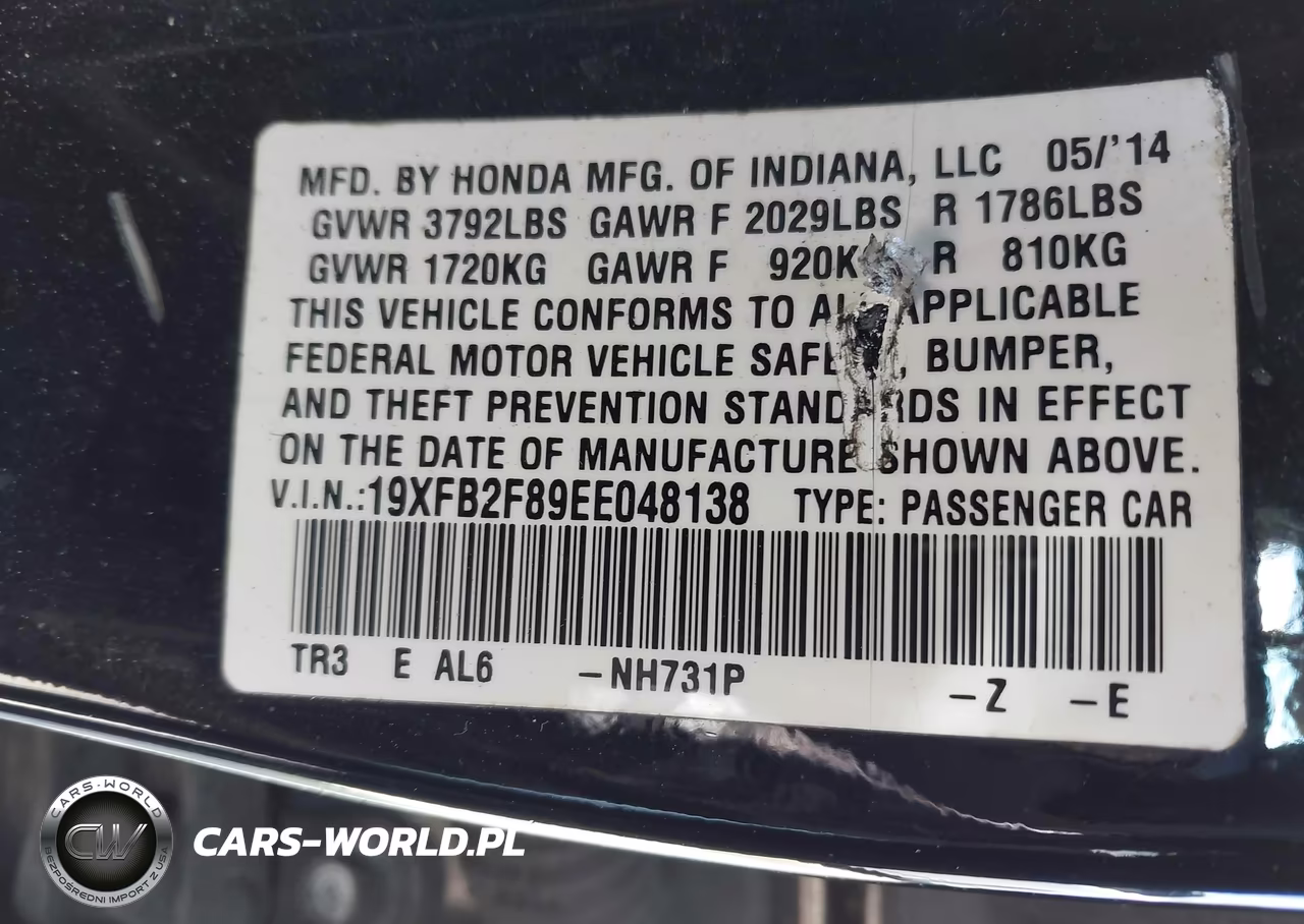 2014 Honda Civic Ex VIN:19XFB2F89EE048138 - 9