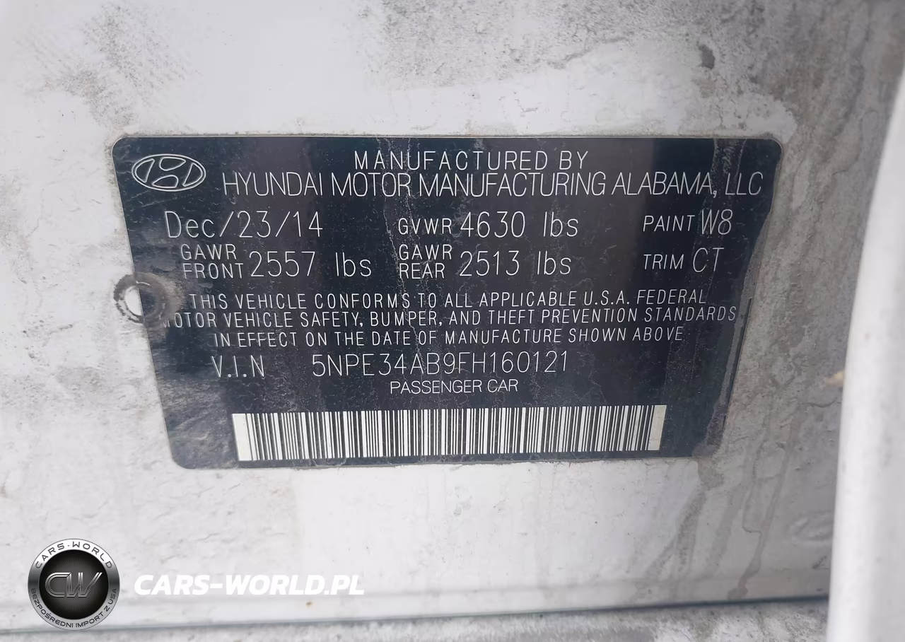 2015 Hyundai Sonata Sport 2.0T VIN:5NPE34AB9FH160121 - 9