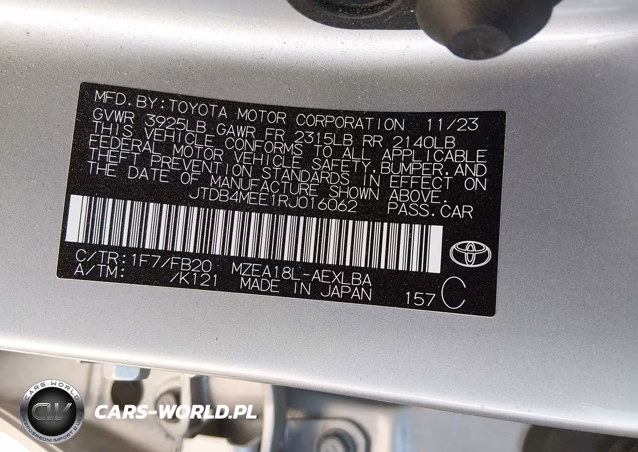 2024 Toyota Corolla Le VIN:JTDB4MEE1RJ016062 - 9