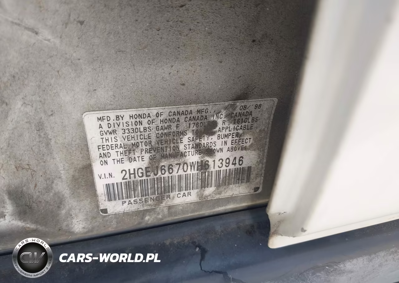 1998 Honda Civic Lx VIN:2HGEJ6670WH613946 - 9